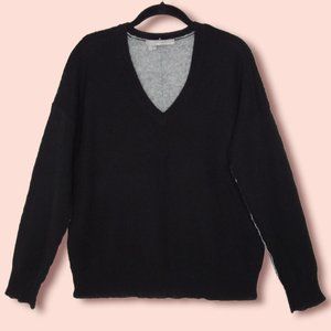 360 Cashmere 100% Cashmere Niomi Sweater Size L Black Gray Colorblock Seams